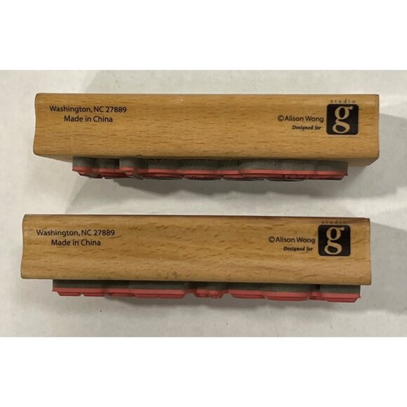 HTF Eeek! & Boo To You Wood Mounted Rubber Stamp Set Alison Wong Halloween Bat - Picture 4 of 4